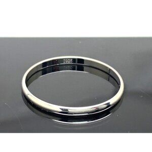 Men's Wedding Band Sterling Silver .925 Thin Plain 1.95mm Wide Ring Size 10